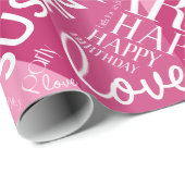 誕生日中長名ピンクID274を追加 ラッピングペーパー (ロールコーナー)