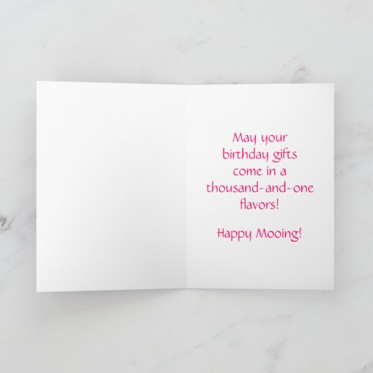 誕生日乳牛 カード (内部)