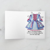 誕生日人形付き子供用紙カード カード (内部)