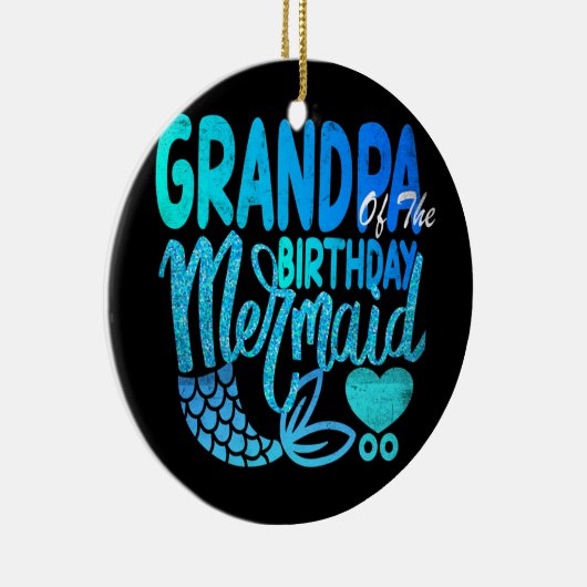 誕生日人魚のマッチング家族の祖父 セラミックオーナメント (右)