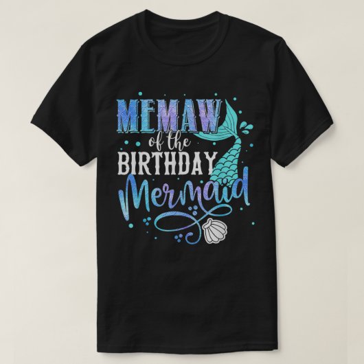 誕生日人魚の家族のマッチング部分のミュー Tシャツ (デザイン正面)