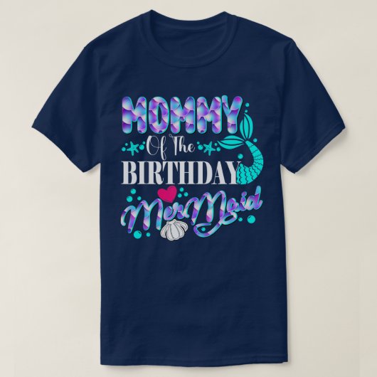 誕生日人魚ファミリーのマミー Tシャツ (デザイン正面)