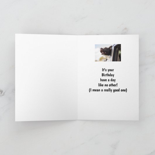 誕生日他のユーモア犬のカードのように1日 カード (内部)