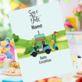 誕生日付きゴルフカートゴルファーの日付を保存 招待状