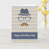 誕生日付きパパ用水玉模様 カード (黄色い花)