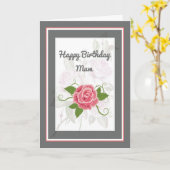 誕生日付きママ用バラカード カード (黄色い花)