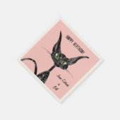 誕生日付き子猫 スタンダードカクテルナプキン (角)