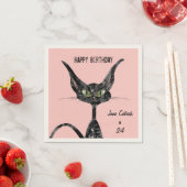 誕生日付き子猫 スタンダードカクテルナプキン (インサイチュ)