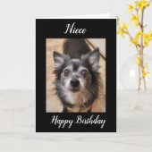 誕生日付き**姪**カード カード (黄色い花)