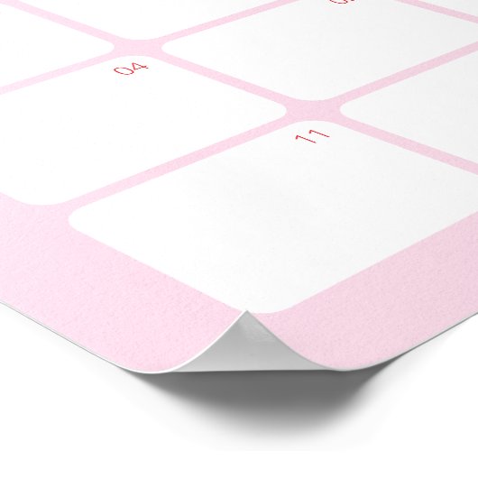 誕生日付さくらんぼベビーシャワーカレンダーを推測 ポスター (角)