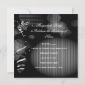 誕生日仮装パーティーマスクシルバーピンク2 招待状 (裏面)