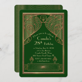 誕生日会の招待女性、ギャツビー素晴らし、グリーン 招待状