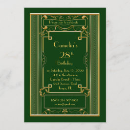 誕生日会の招待女性、ギャツビー素晴らし、グリーン 招待状