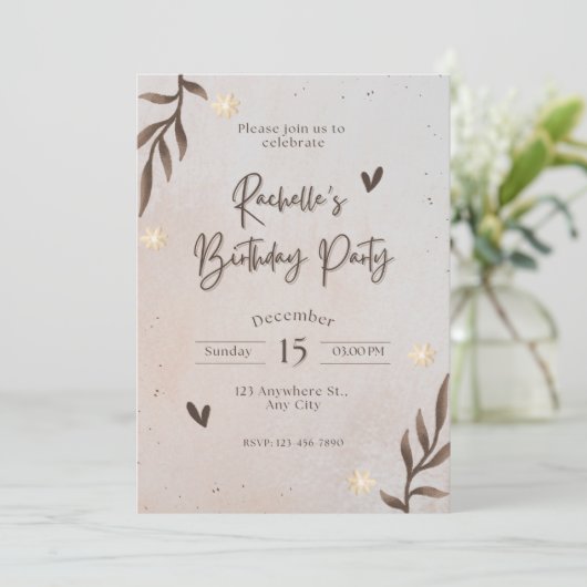 誕生日会の招待 招待状 (スタンド正面)