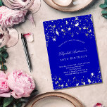 誕生日会王室のの青い星 招待状<br><div class="desc">彼と彼女の両方のための40歳（または任意の年齢）の誕生日パーティーの招待。星王室のの飾青い背景。名前とパーティー・詳細のパーソナライズおよび追加</div>