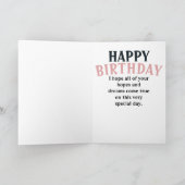 誕生日会、風船かわいらし付きの可愛い女の子 カード (内部)