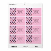 誕生日住所 シールピンク ラベル (フルシート)