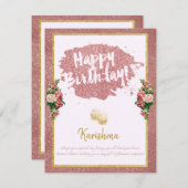 誕生日個人名の変更バラ金ゴールドカード 案内状 (正面/裏面)