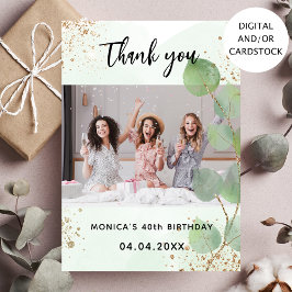 誕生日光ユーカリサンキューカード 招待状