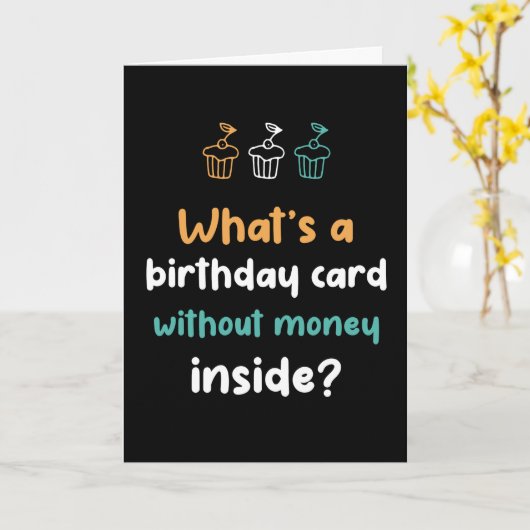 誕生日内にお金が無い誕生日カーおもしろいド カード (黄色い花)