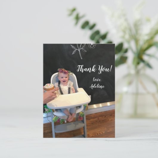 誕生日写真ありがとうはがき ポストカード (スタンド正面)