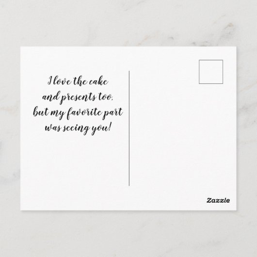 誕生日写真ありがとうはがき ポストカード (裏面)