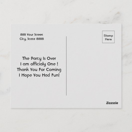 誕生日写真ありがとうはがき ポストカード (裏面)