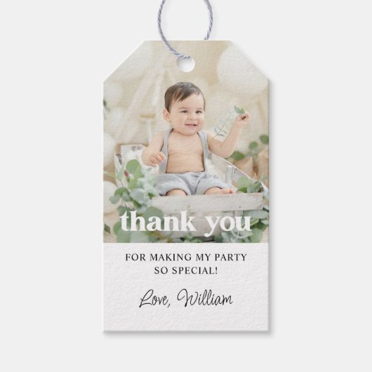 誕生日写真ありがとう ギフトタグ (正面)