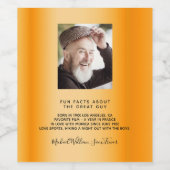 誕生日写真おもしろいファクトbio金ゴールドガイ ワインラベル (シングルラベル)