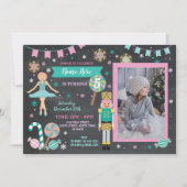 誕生日写真くるみ割りパーティークリスマスバレエ 招待状 (正面)