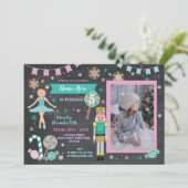 誕生日写真くるみ割りパーティークリスマスバレエ 招待状 (スタンド正面)