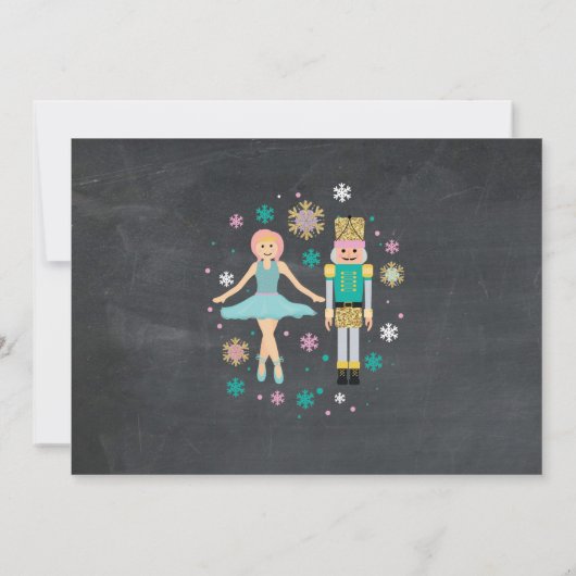 誕生日写真くるみ割りパーティークリスマスバレエ 招待状 (裏面)