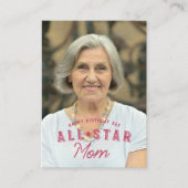 誕生日写真と統計オールスターのママ野球カード エンクロージャーカード (正面)