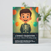 誕生日写真の個人用設定招待状 招待状 (スタンド正面)