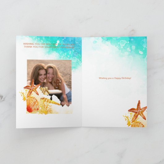 誕生日写真の友人の記憶 カード (内部)