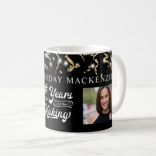 誕生日写真の年を作る記念に コーヒーマグカップ (正面右)