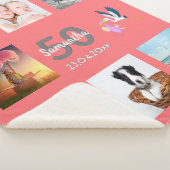 誕生日写真コラージュサンゴ シェルパブランケット (3/4)