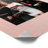 誕生日写真コラージュバラ金ゴールドBFF ポスター (角)