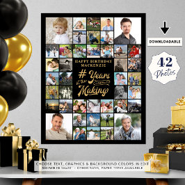 誕生日写真コラージュ制作年 フォトプリント           