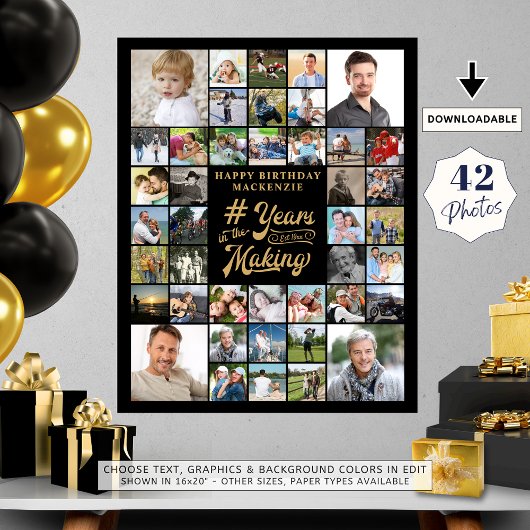 誕生日写真コラージュ制作年 フォトプリント           