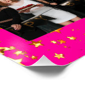 誕生日写真コラージュ熱いピンクの友最高の達 ポスター (コーナー)