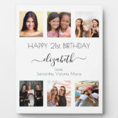 誕生日写真コラージュ白最高の友達 フォトプラーク (正面)