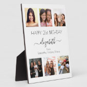 誕生日写真コラージュ白最高の友達 フォトプラーク (側面)