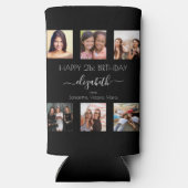 誕生日写真コラージュ白黒最高の友だち スリム缶クーラー (裏面)