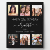 誕生日写真コラージュ白黒最高の友だち フォトプラーク (正面)