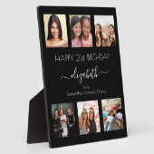 誕生日写真コラージュ白黒最高の友だち フォトプラーク (側面)