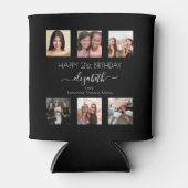 誕生日写真コラージュ白黒最高の友だち 缶クーラー (正面)