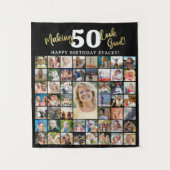 誕生日写真コラージュAGE良い見た目51写真 タペストリー (正面)