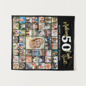 誕生日写真コラージュAGE良い見た目51写真 タペストリー (正面(横))