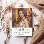 誕生日写真ハート サンキューカード